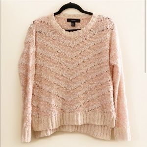 Forever 21 Pink & White Chevron Sweater